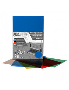 ProfiOffice 100 корични листа А4, синьо-прозрачни, гланц, PVC