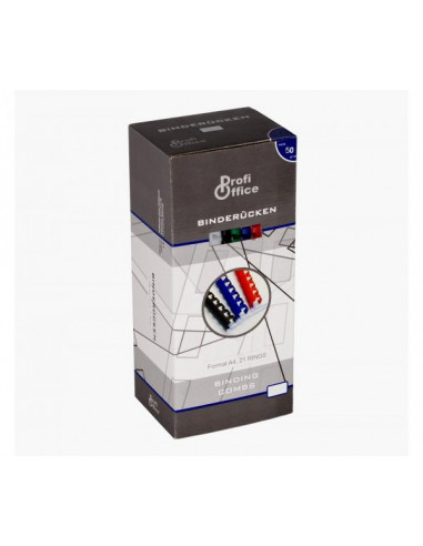 ProfiOffice пластмасови гребени за подвързване 21 ринга 38мм бели